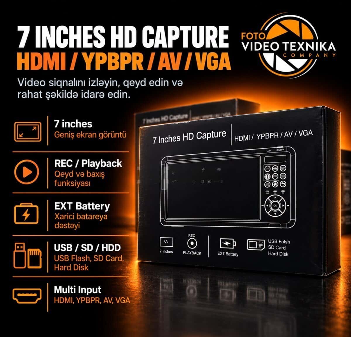 Video recording device 7 inches HD Capture - Tenderyard
