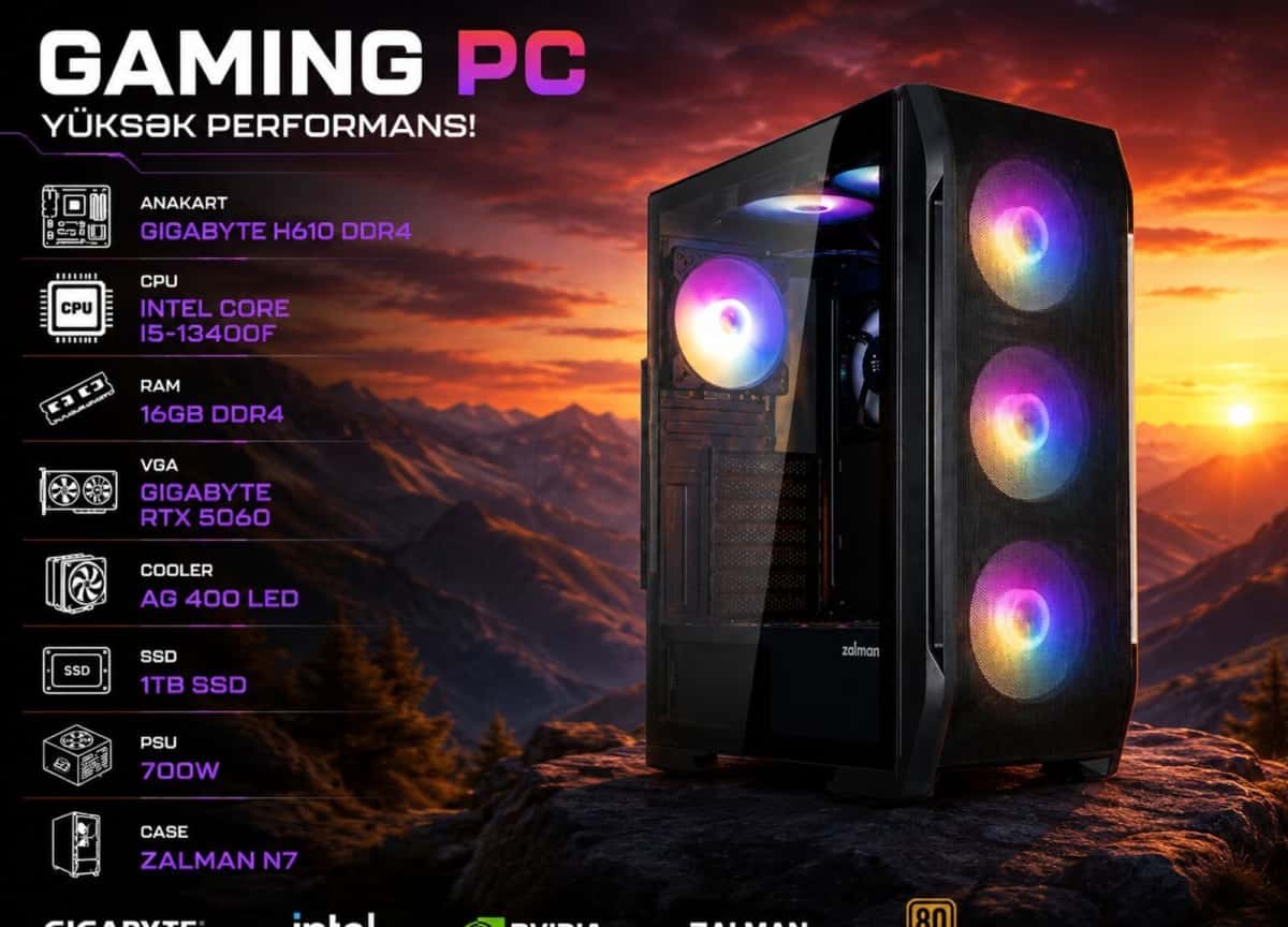Gaming PC Mega-028 Intel Core i5-13400F RTX 5060 - Tenderyard