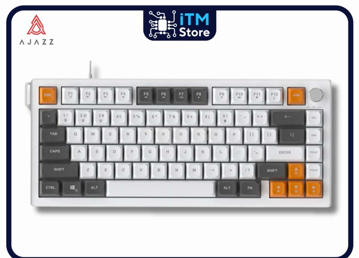 Mechanical keyboard Ajazz AF82 Gray White Orange - Tenderyard