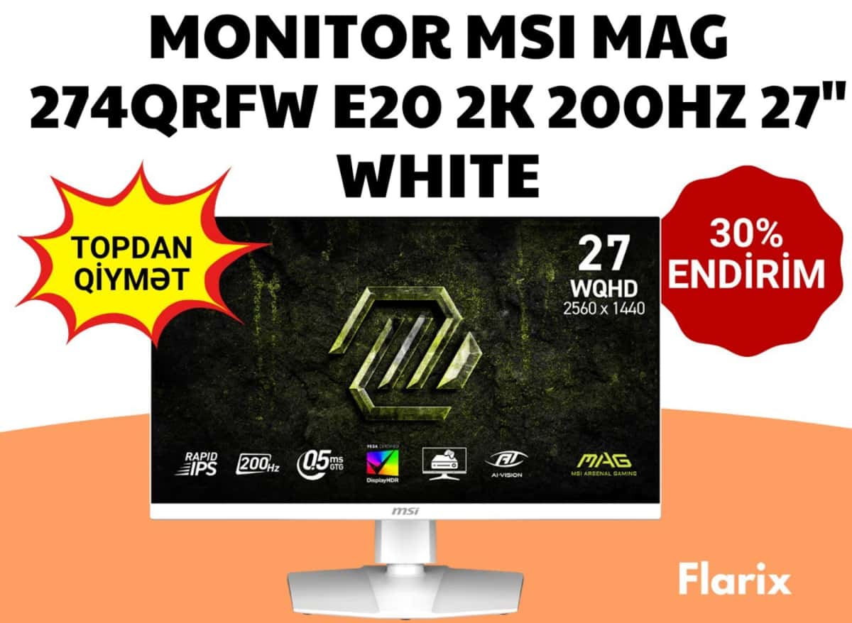 MSI MAG 274QRFW E20 27" 2K 200Hz Gaming Monitor - Tenderyard