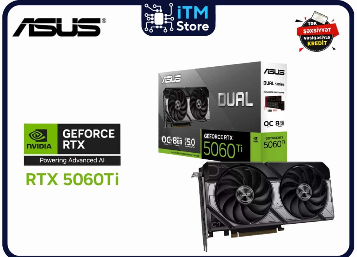Videokart ASUS Dual GeForce RTX 5060 Ti 8GB OC Edition - Tenderyard