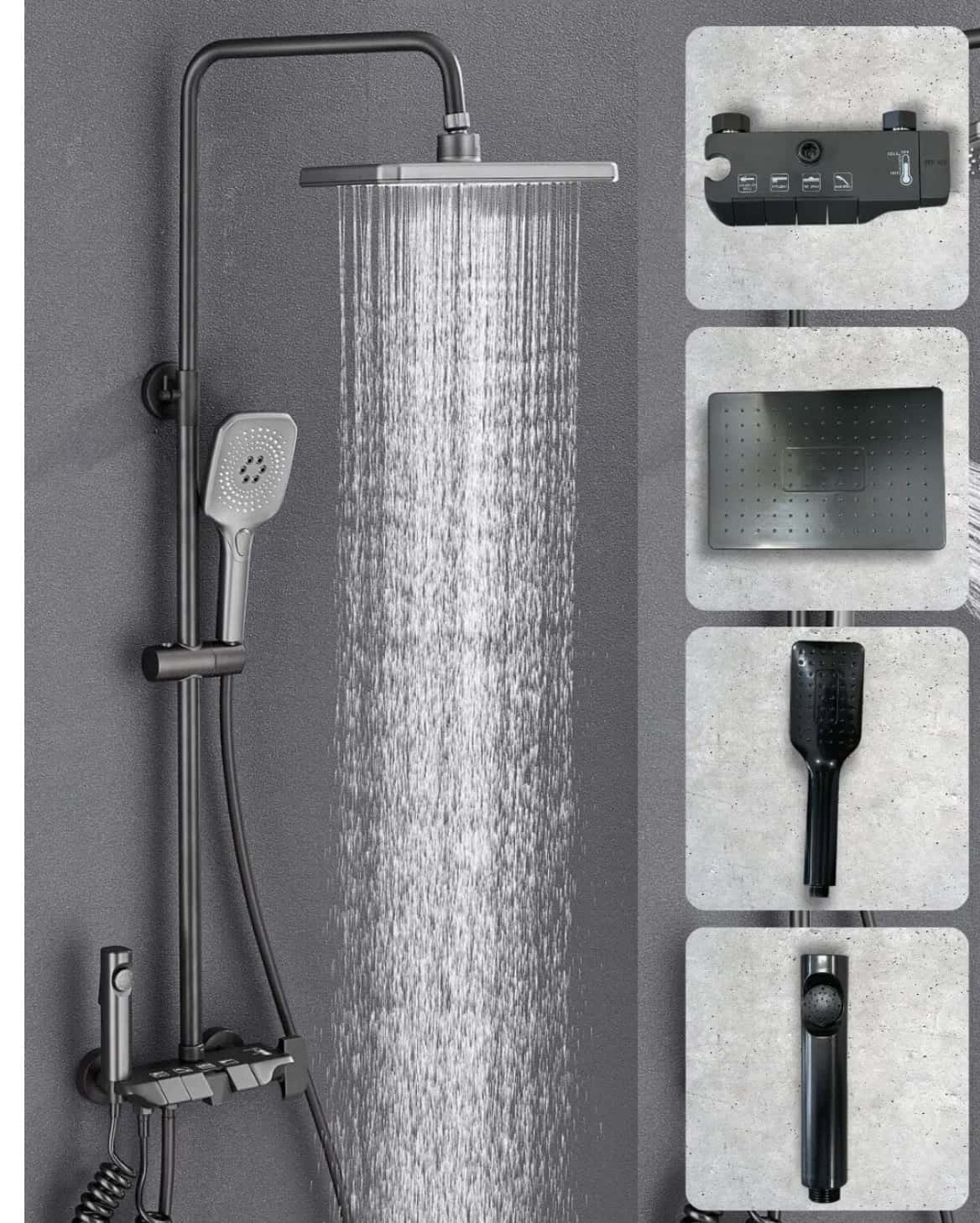 Shower faucet, Black color - Tenderyard