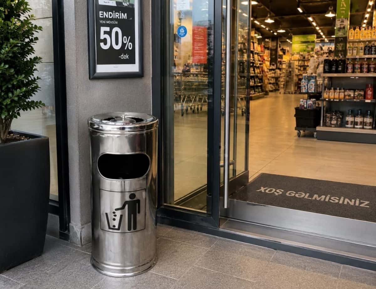 Iron waste bin and ashtray - Tenderyard