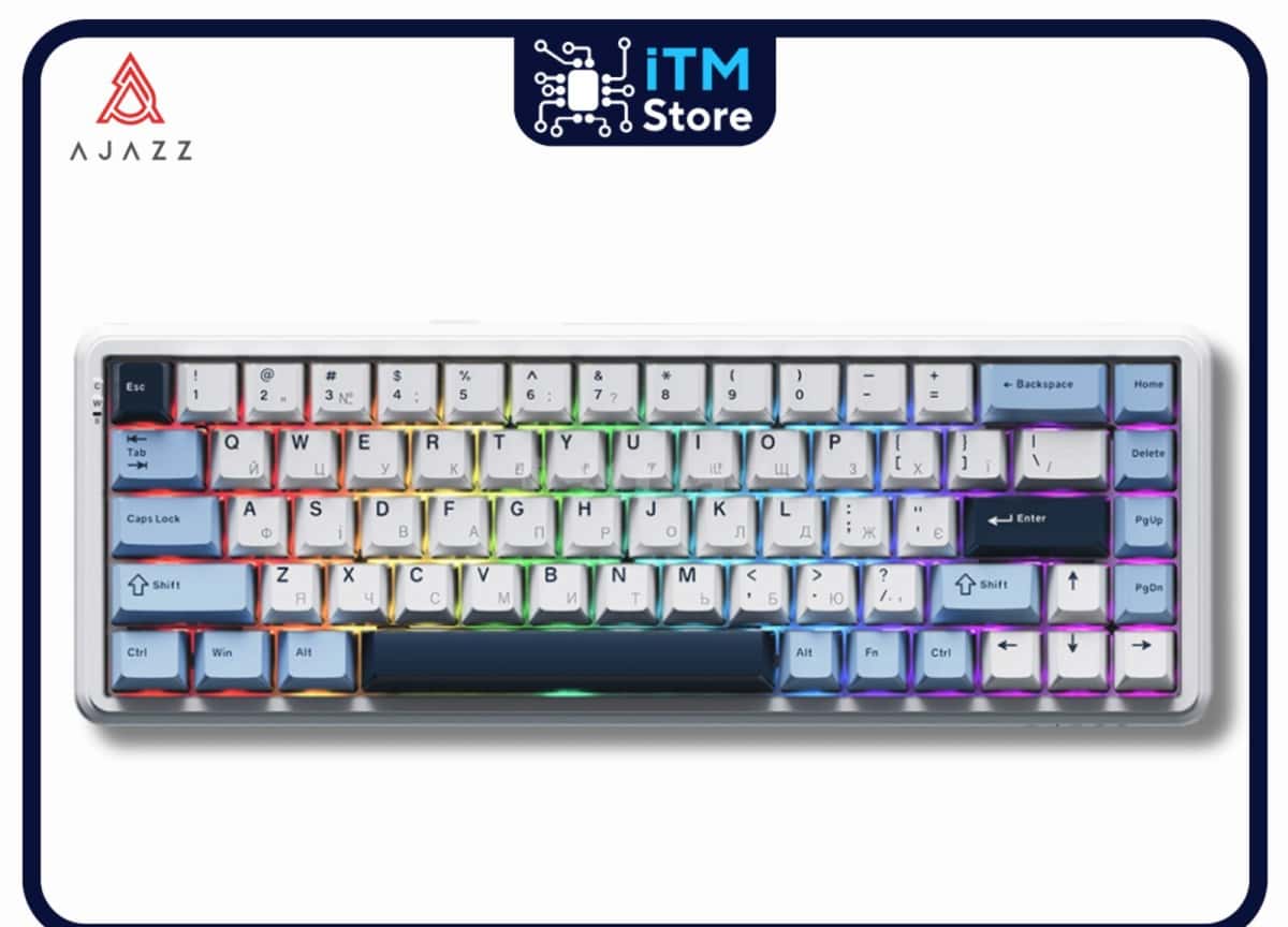 Keyboard Ajazz AK680 Max Magnetic Switch Blue White Dark Blue - Tenderyard