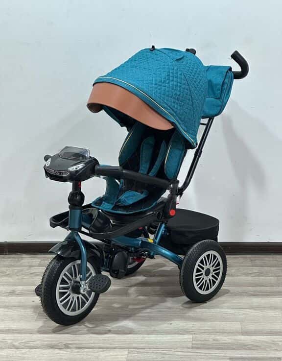 Children's tricycle with canopy and parent handle - Tenderyard