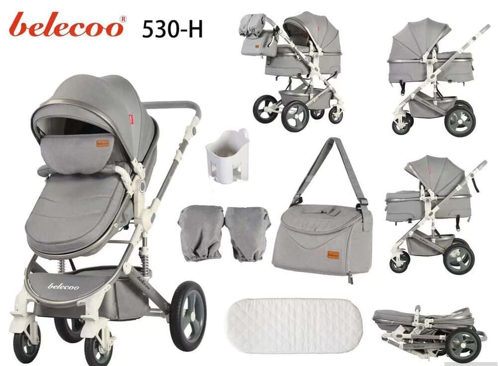 Unisex baby stroller, Black color - Tenderyard