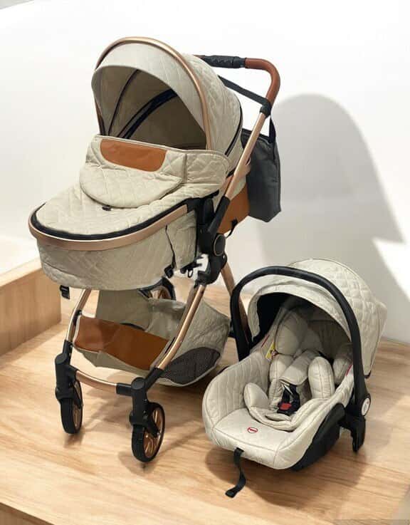 Unisex baby stroller, Black color - Tenderyard