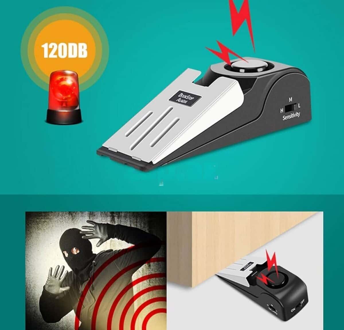 120dB Door Alarm and Stopper - Tenderyard