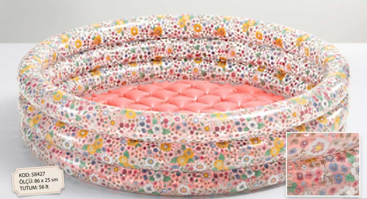 Inflatable Kids Pool with Flower Pattern 86x25 cm - Tenderyard