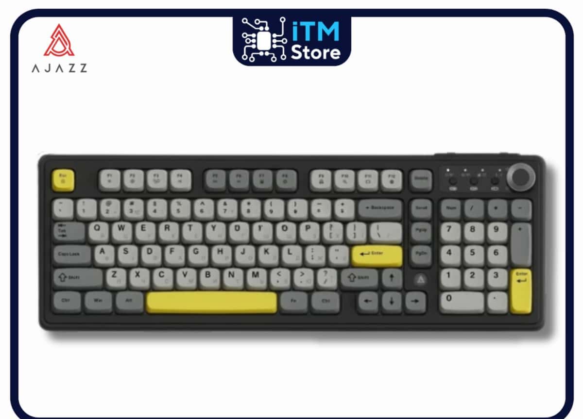 Mechanical keyboard Ajazz AF98 Plus Black-Gray-Yellow - Tenderyard