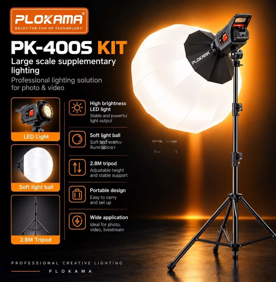 Lighting kit Plokama PK-400S Kit - Tenderyard