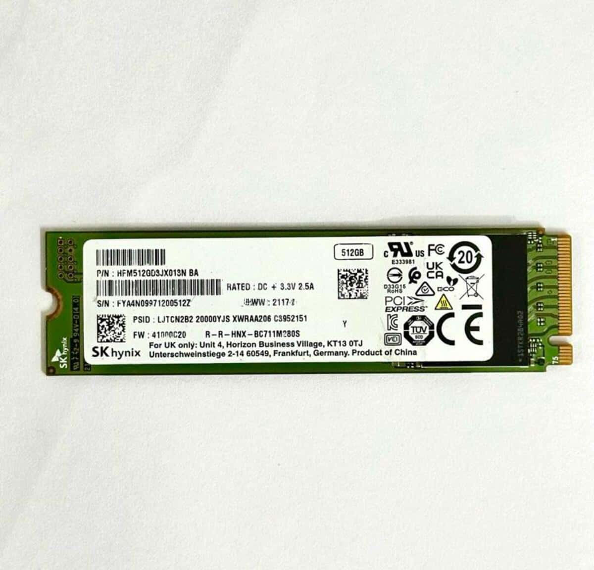 SSD NVMe M.2 SK Hynix 512GB OEM - Tenderyard