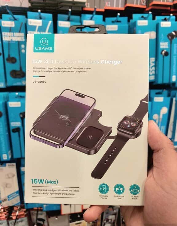 Usams US-CD190 3-in-1 Wireless Charger - Tenderyard