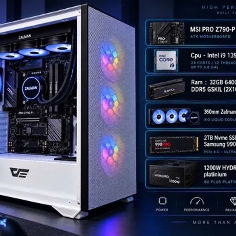 Masaüstü kompüter Intel i9 13900K, 32GB RAM, 2TB SSD - Tenderyard