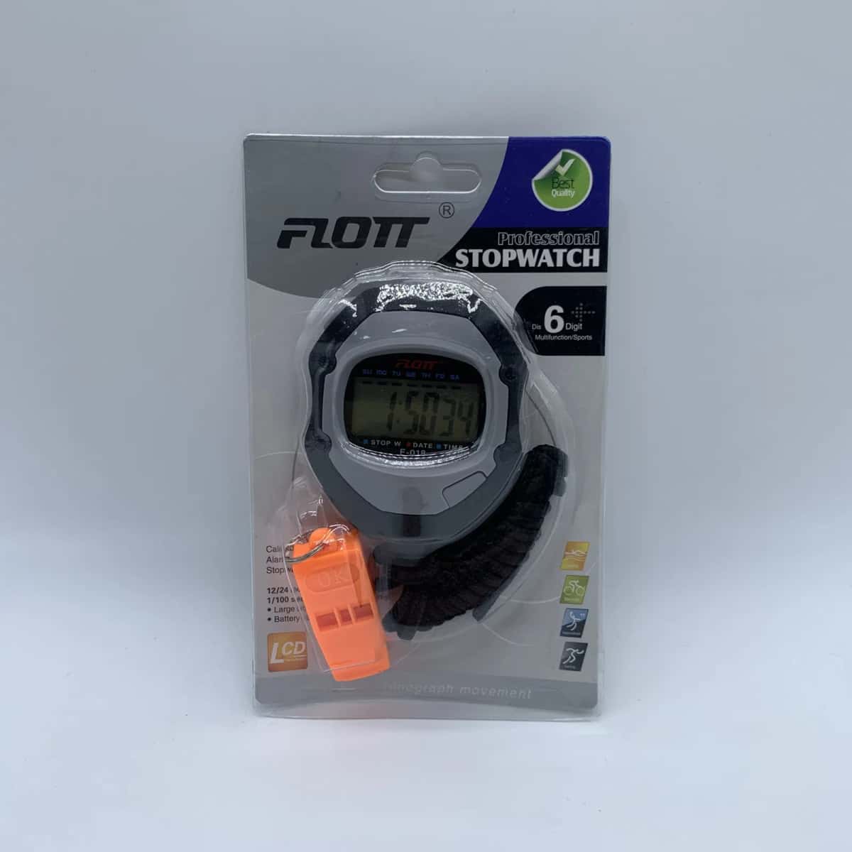 Stopwatch plastic 7x6 cm gray-orange - Tenderyard