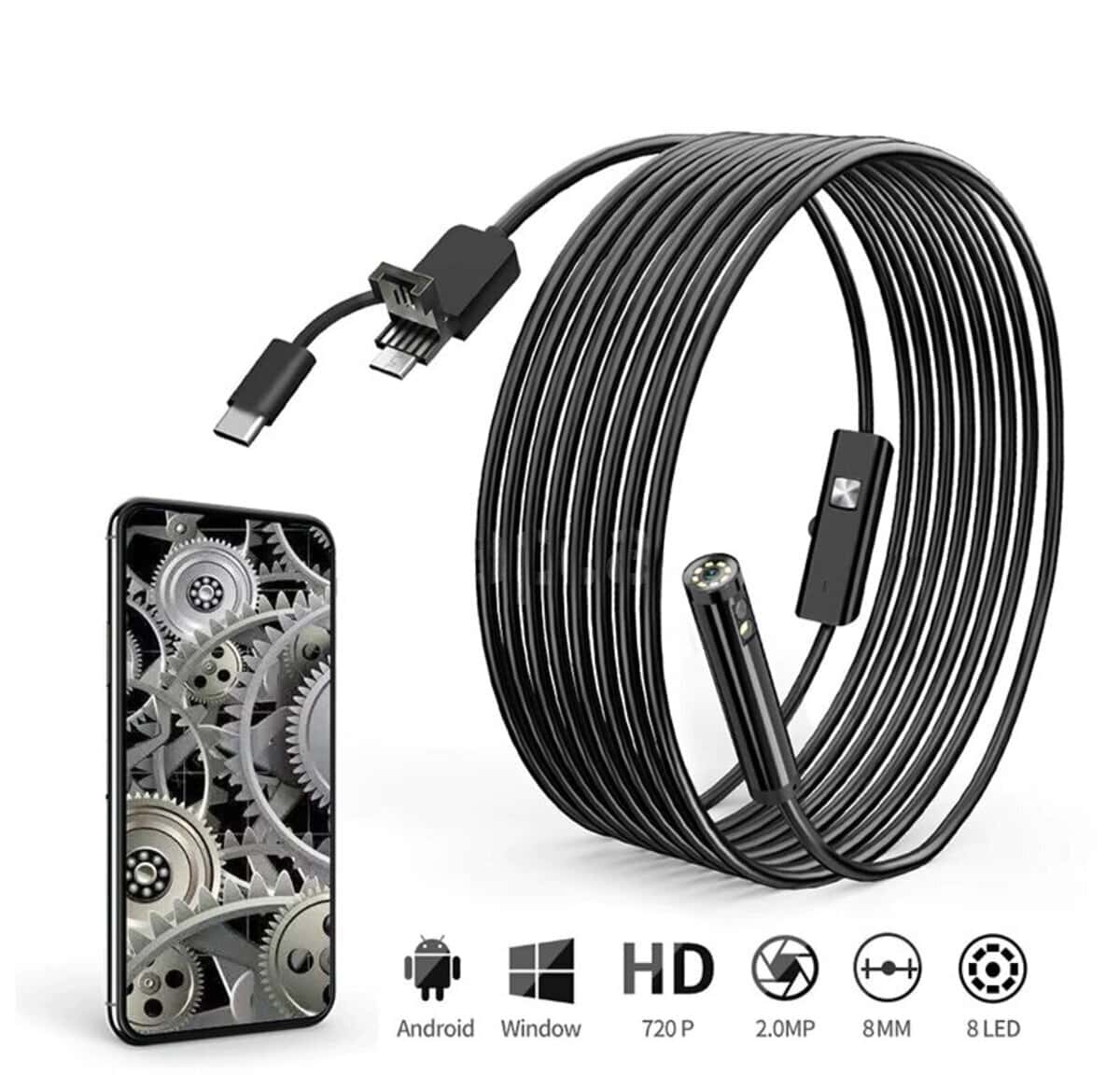 Endoscope camera DDSEE dual system 8.0 mm - Tenderyard