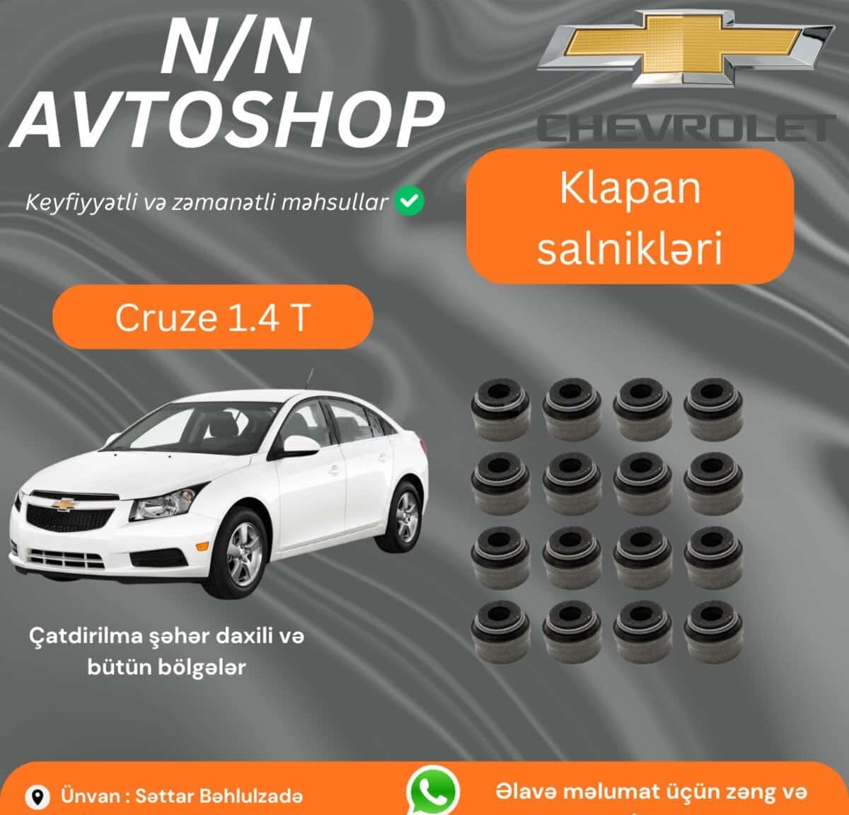 Klapan salniki dəsti Chevrolet Cruze 1.4T - Tenderyard