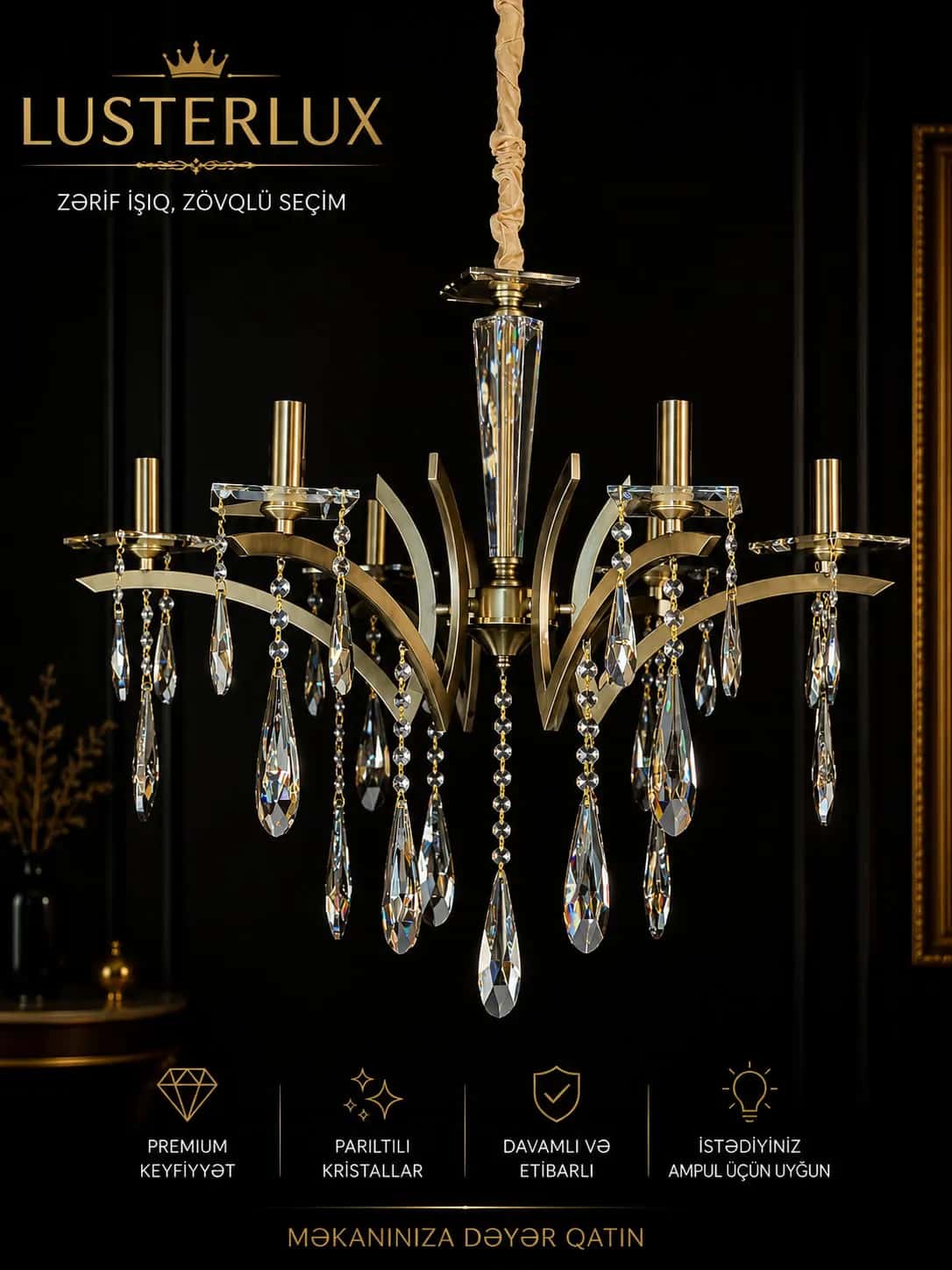 Chandelier Black color - Tenderyard