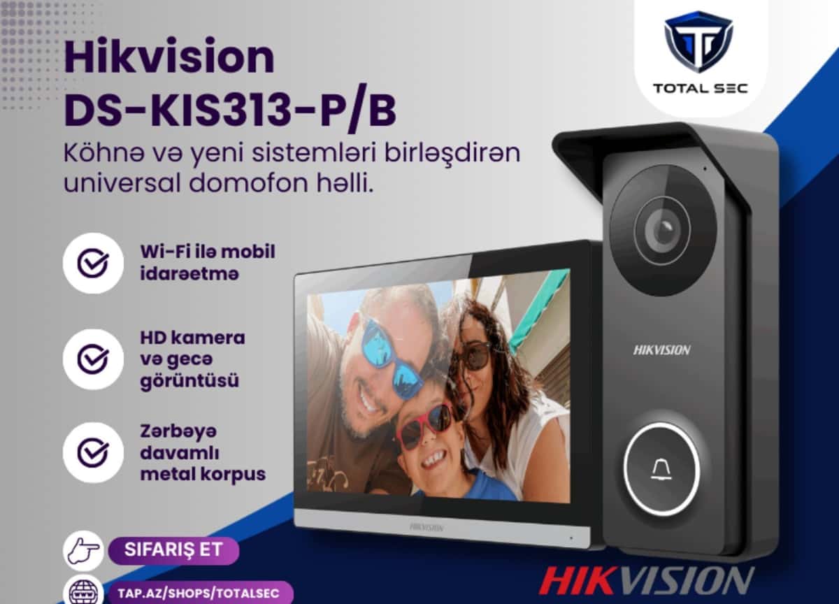Intercom kit Hikvision DS-KIS313-P-B - Tenderyard