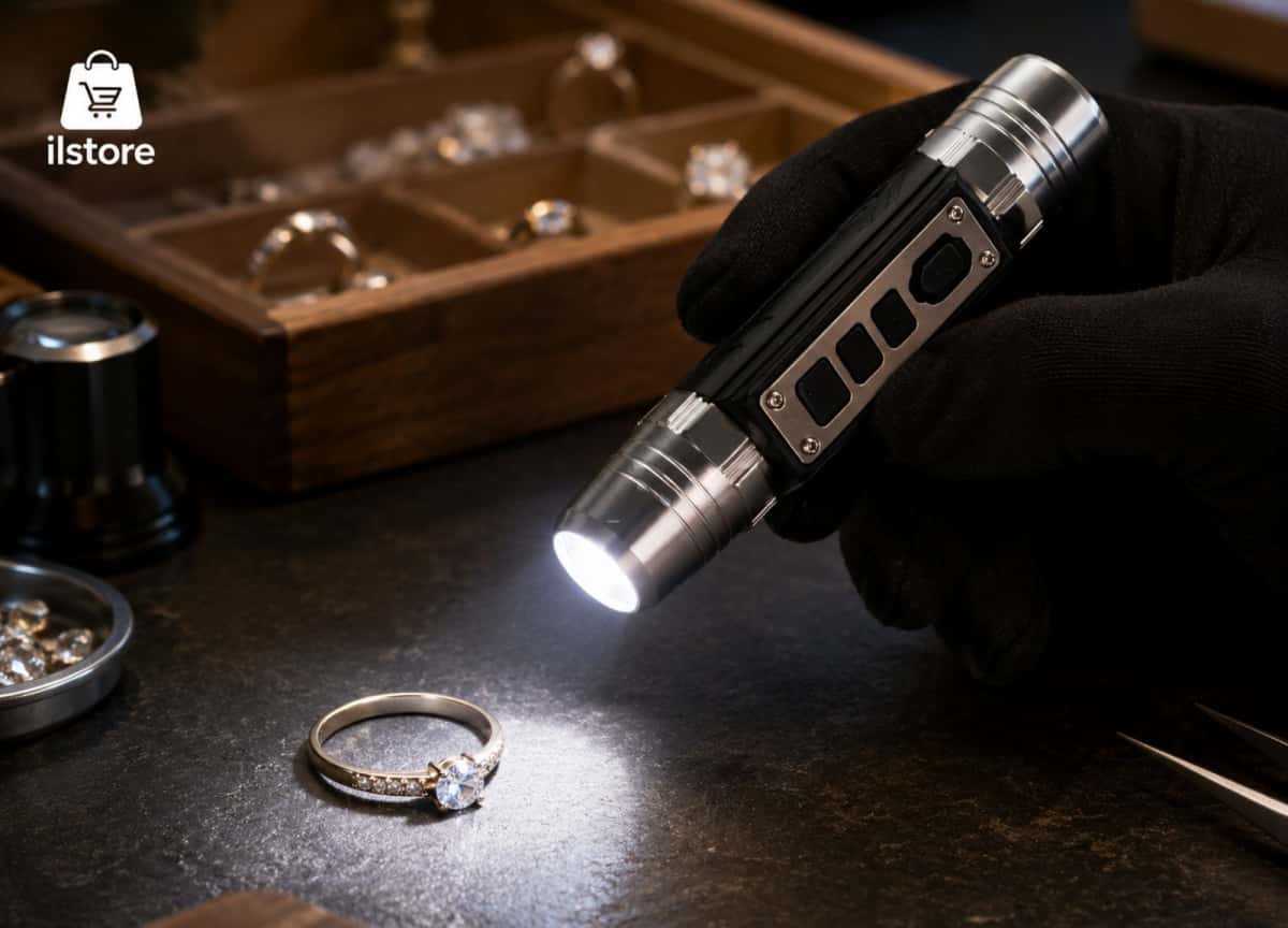 Jeweler's flashlight S-85-2198 with LED magnifying glass - Tenderyard