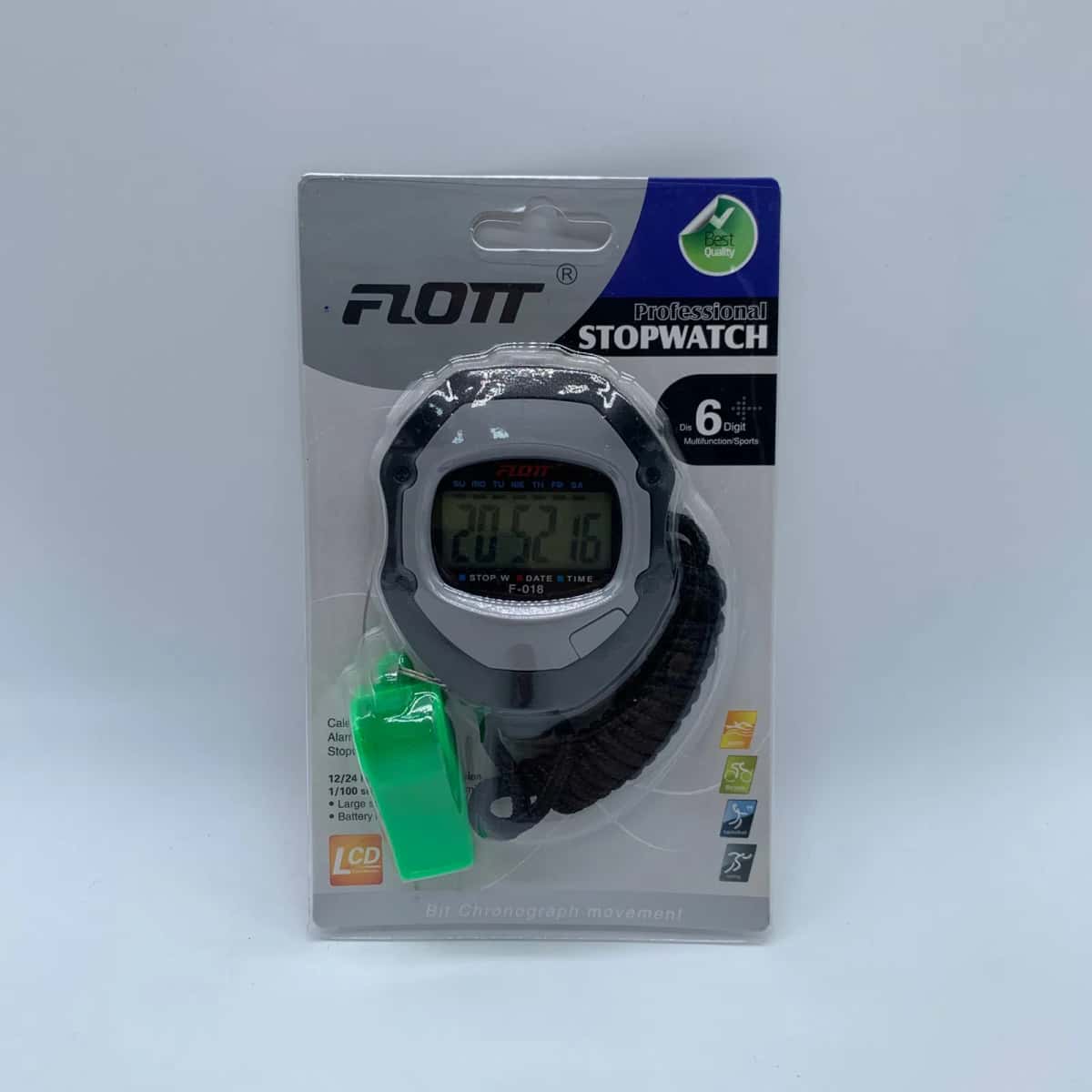 Stopwatch plastic gray-green 7x6 cm - Tenderyard