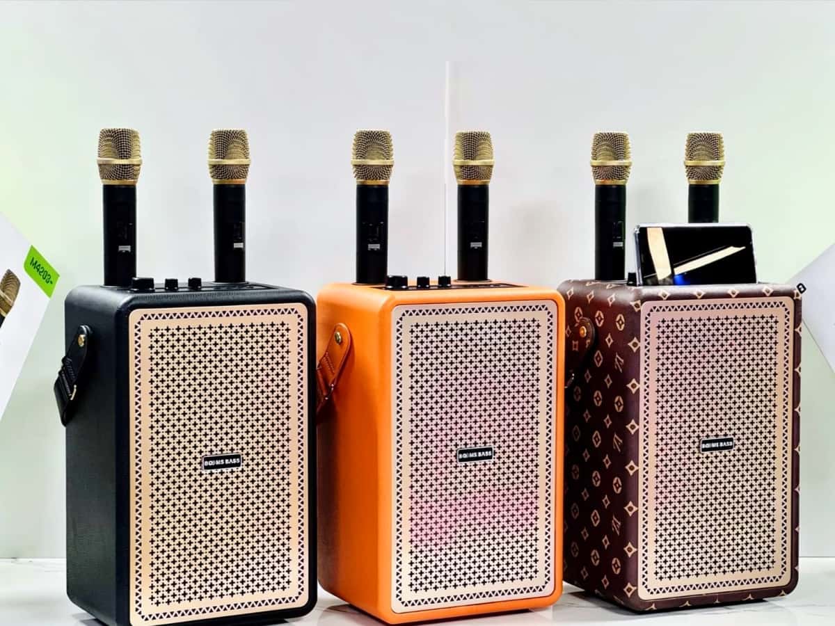 Booms Bass Karaoke Speaker with Two Microphones - Tenderyard