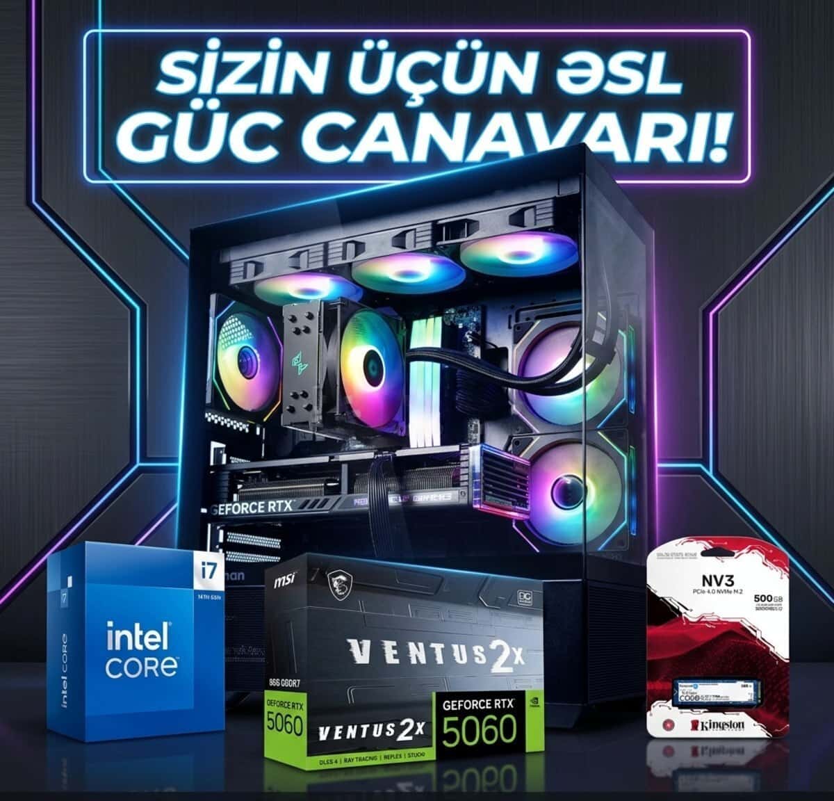 Gaming PC Intel Core i7-14700F RTX 5060 - Tenderyard