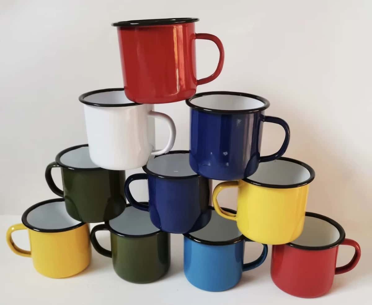 Camping mug, enamel, cast iron - Tenderyard