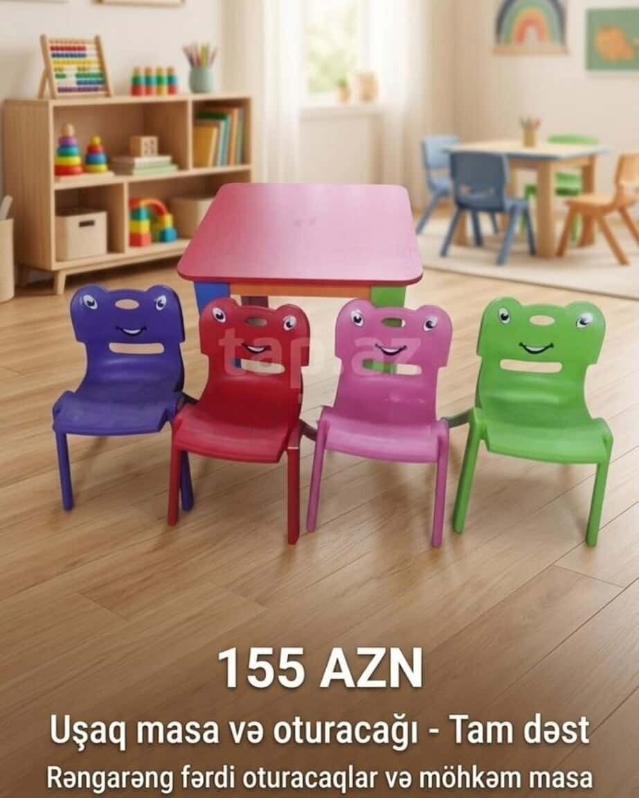 Uşaq mebel dəsti Plastik material, Mavi rəng - Tenderyard