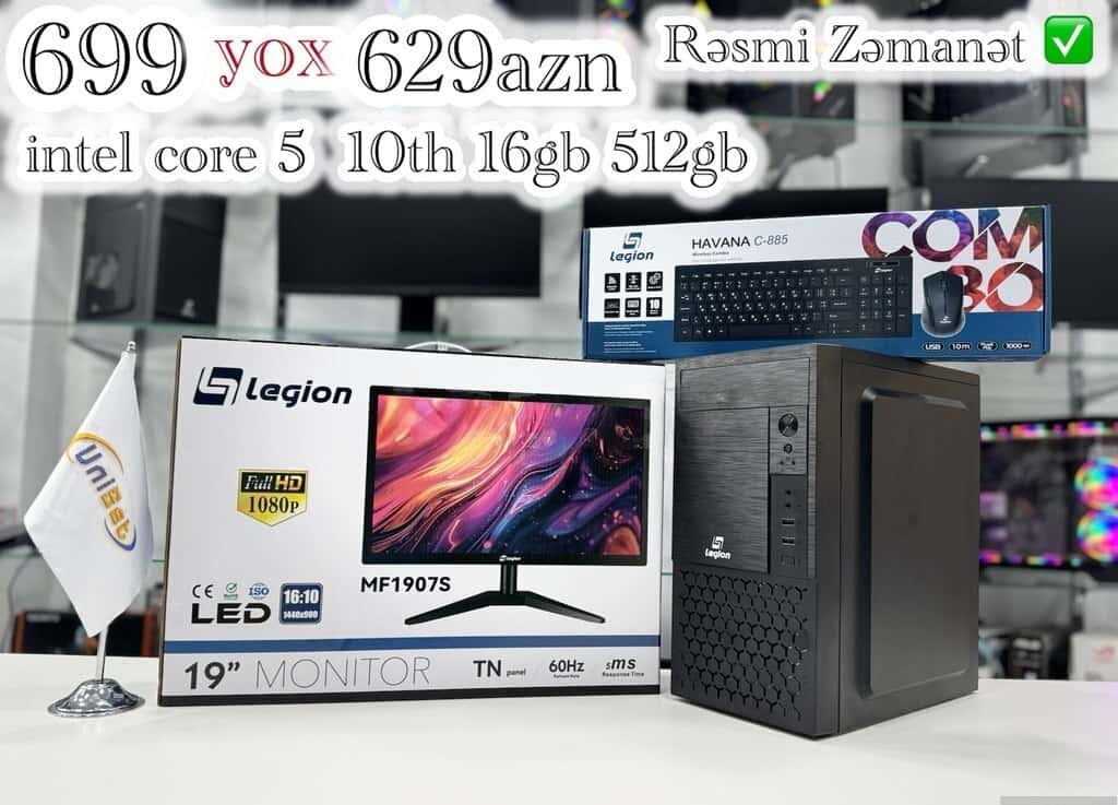 Legion Masaüstü Kompüter Intel i5-10th 16GB RAM 512GB SSD - Tenderyard
