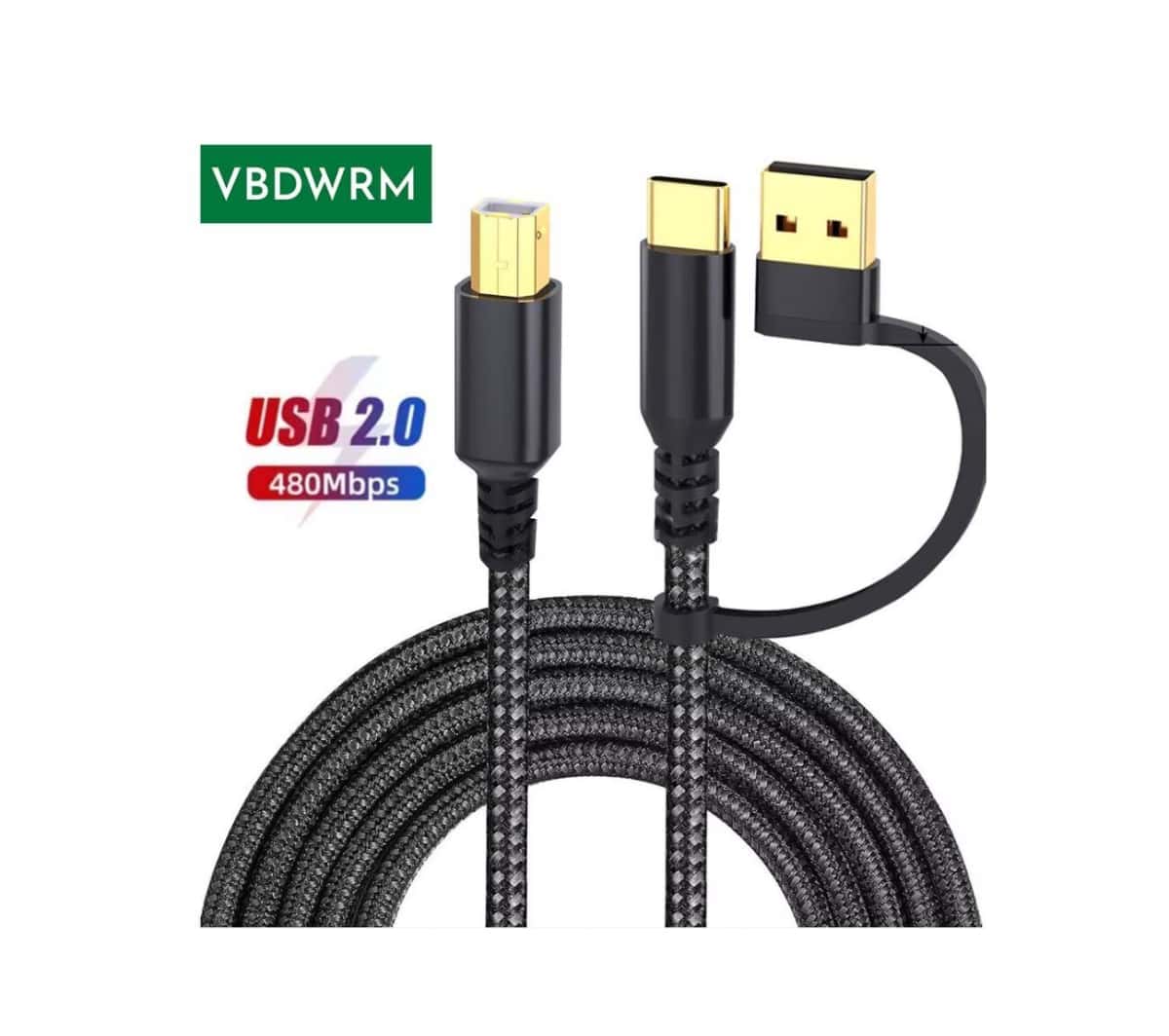 Gold-colored data cable, USB - Tenderyard
