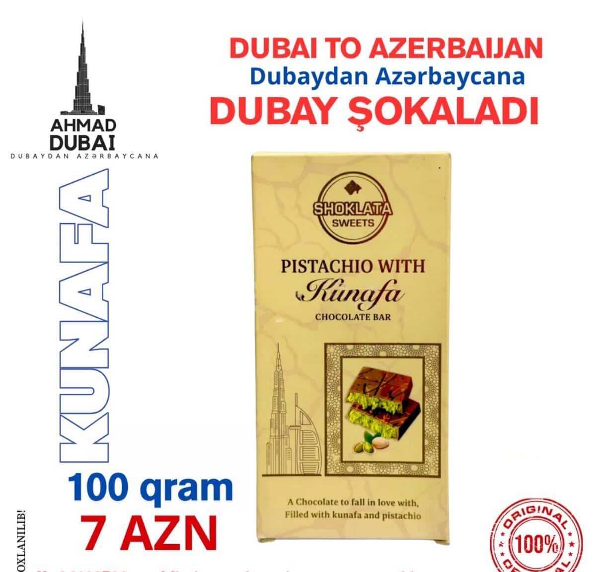Dubay şokoladı 100 qram - Tenderyard