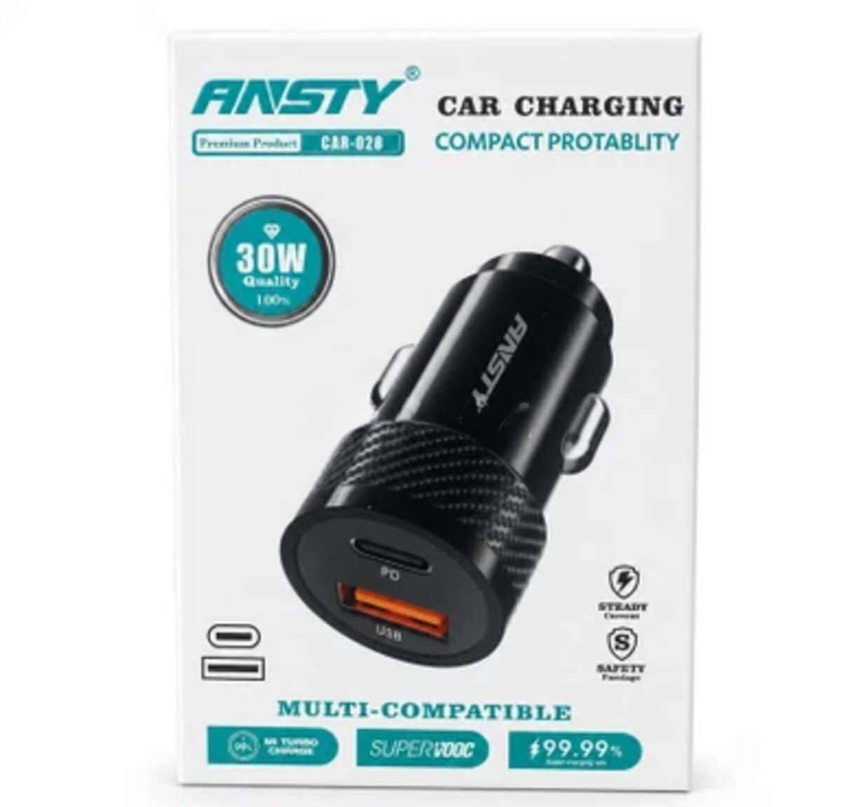 Car charger Ansty MZ 30W Car 028-05848 - Tenderyard