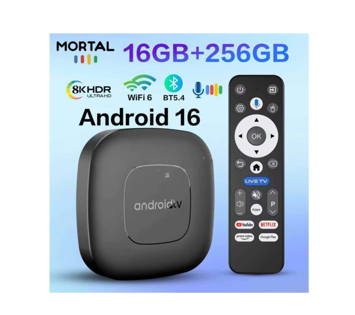 TV Box Mortal 8GB/256GB Android 16 8K WiFi - Tenderyard