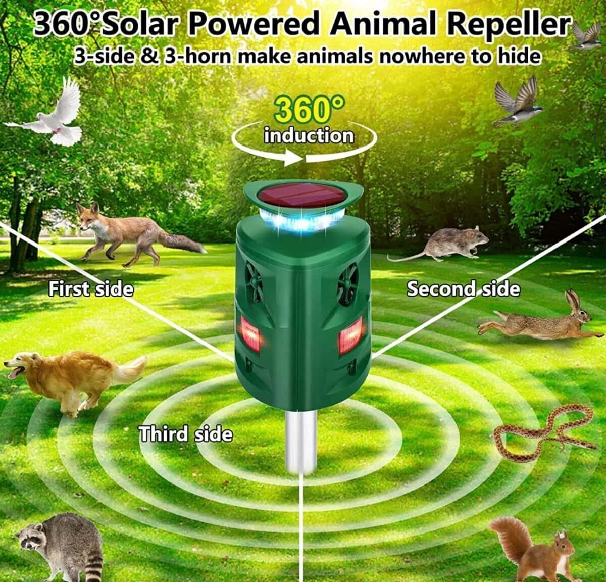 Ultrasonic animal and bird repeller device - Tenderyard