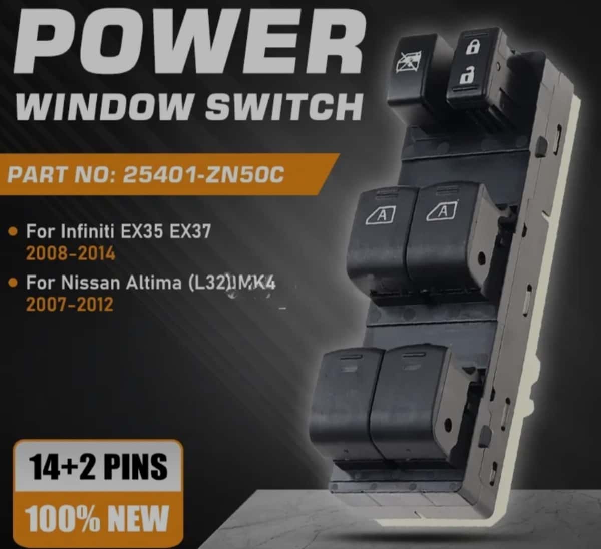 Window switch control panel for Infiniti EX35, EX37, Nissan Altima - Tenderyard