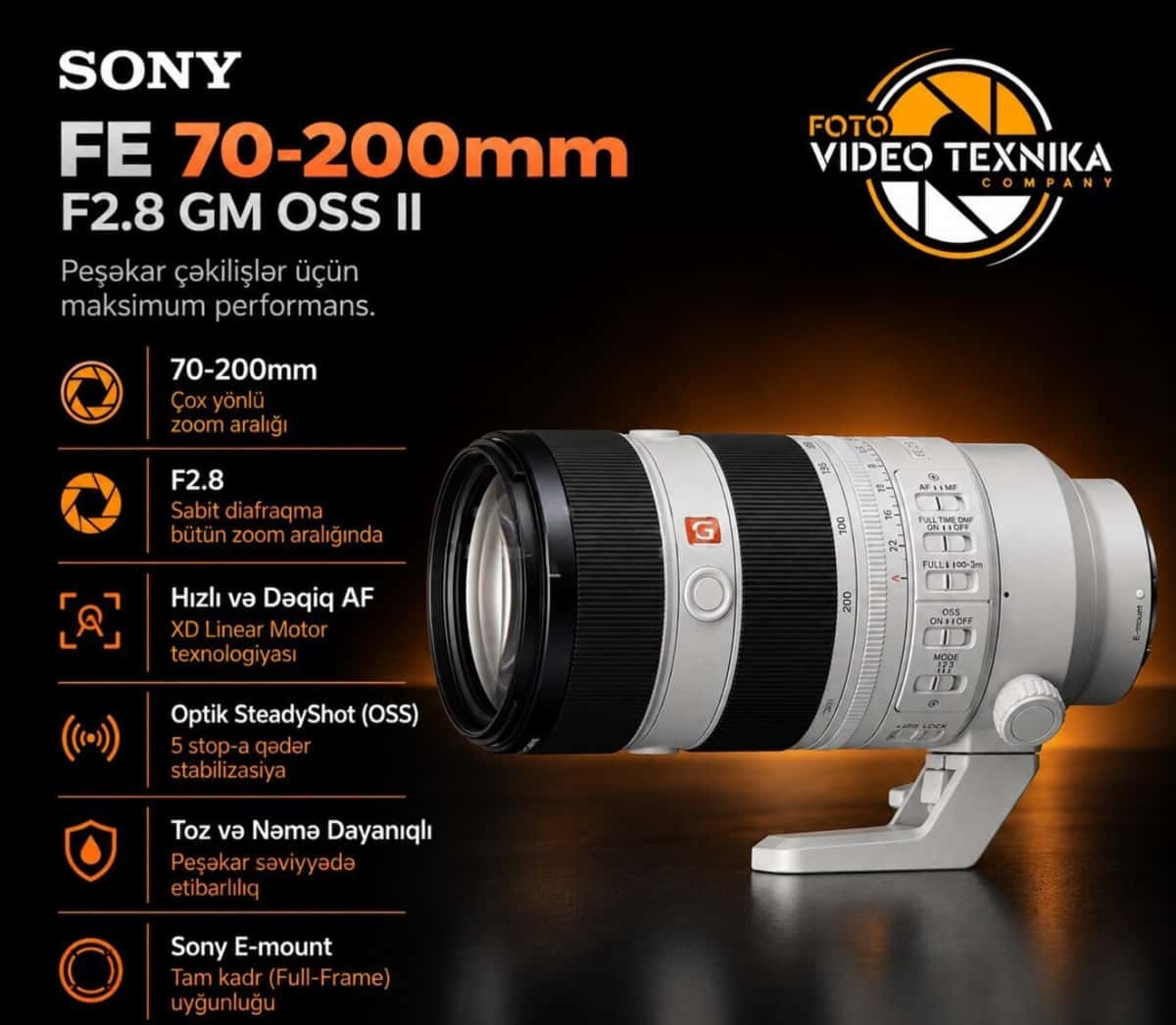 Lens Sony FE 70-200mm f2.8 GM OSS II - Tenderyard