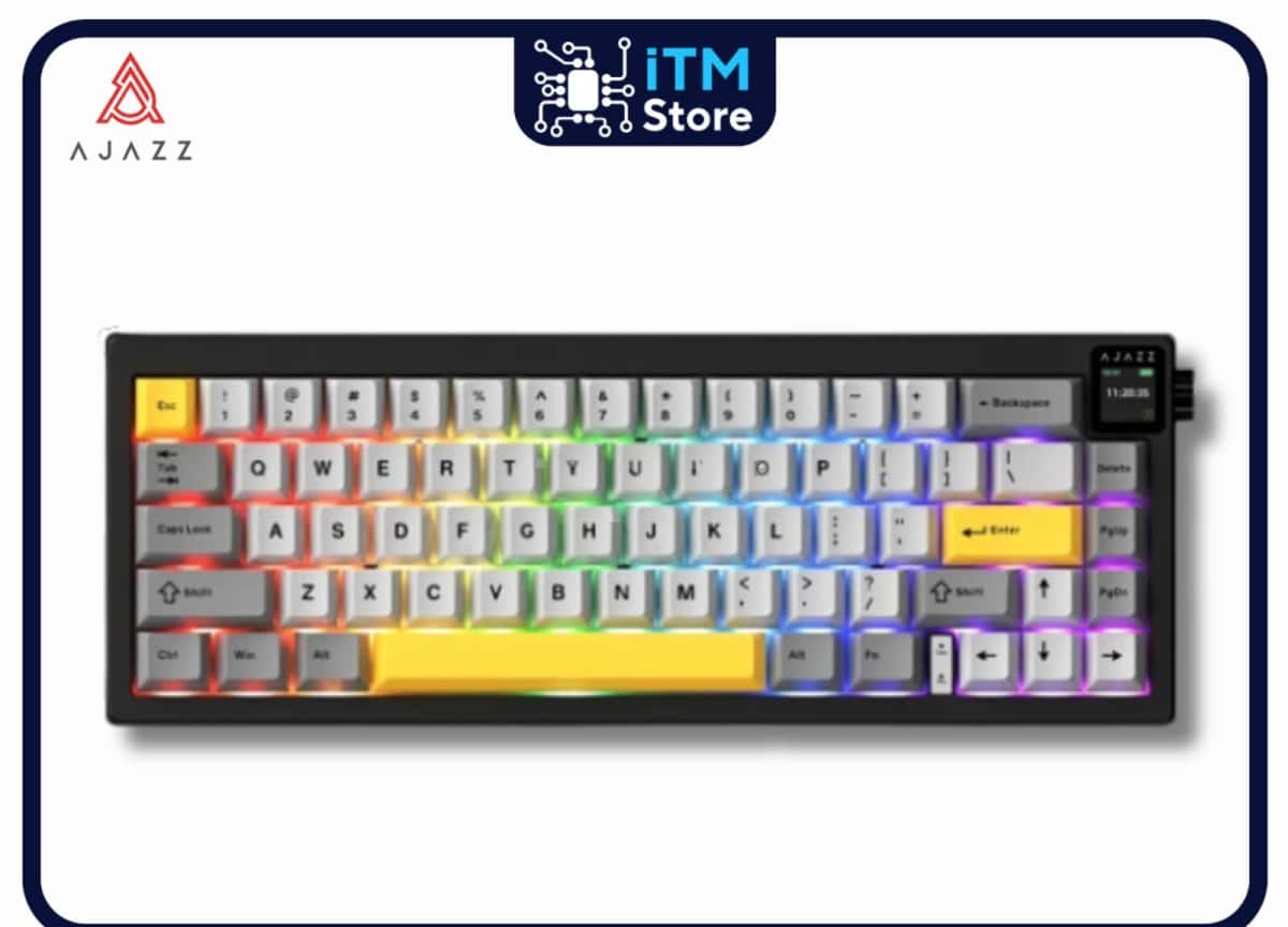 Mechanical keyboard Ajazz AK650 Grey White Yellow - Tenderyard