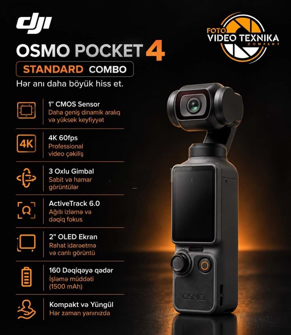 Videokamera DJI Osmo Pocket 4 Standard Combo - Tenderyard