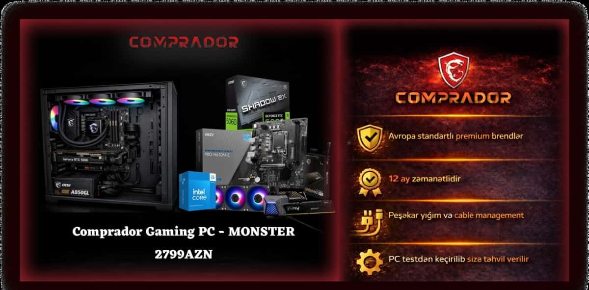 Oyun kompüteri MSI RTX 5060 i5-14400F DDR5 - Tenderyard