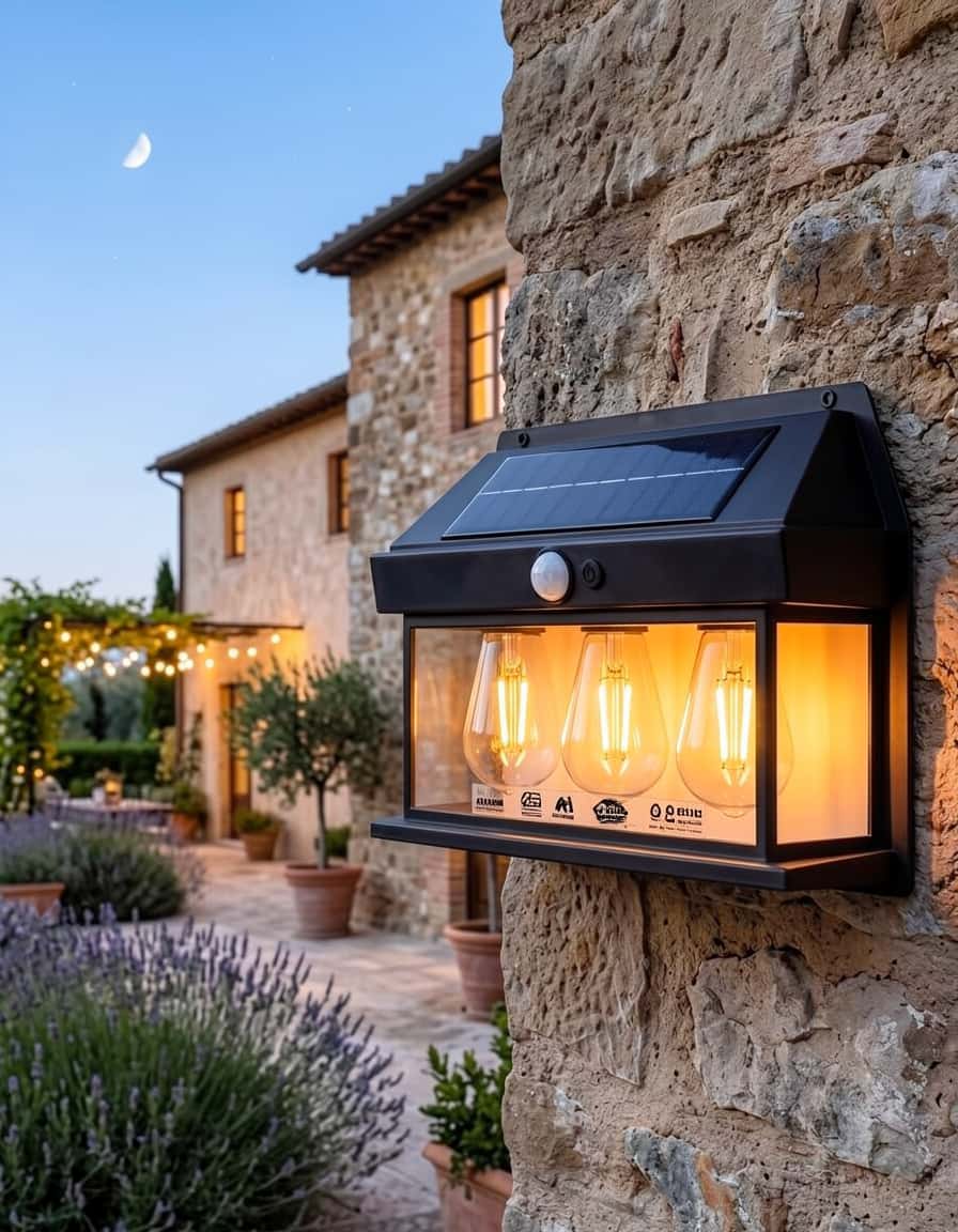 Günəş Enerjili Dekorativ 3 Lampalı Divar Çırağı CS-0811313 - Tenderyard