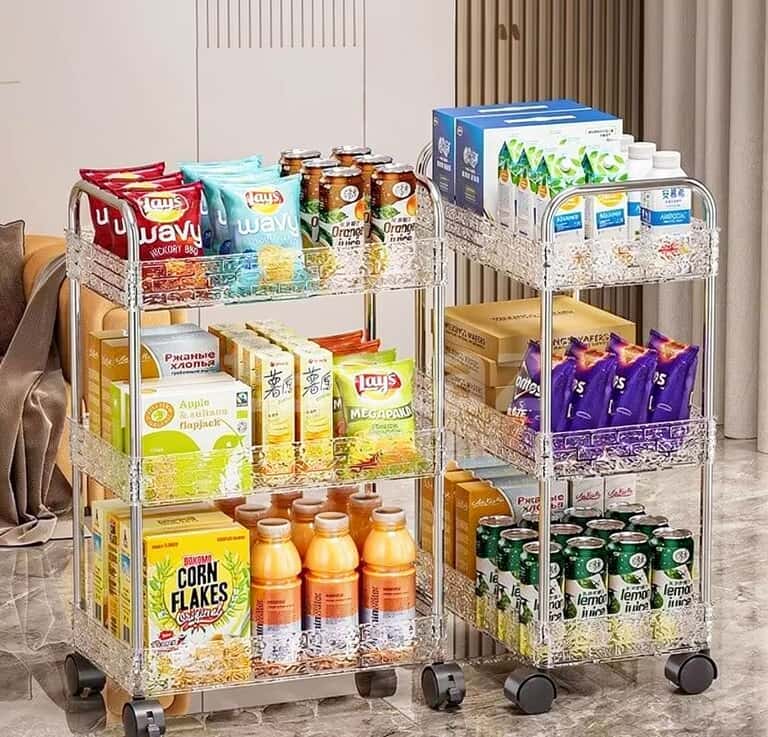 Transparent Multipurpose Organizer Shelf with Wheels - Tenderyard