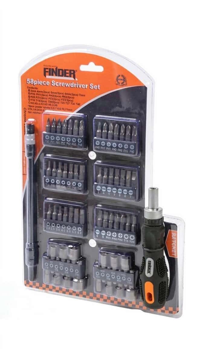 Finder UK-719013 Screwdriver and Bit Set - Tenderyard