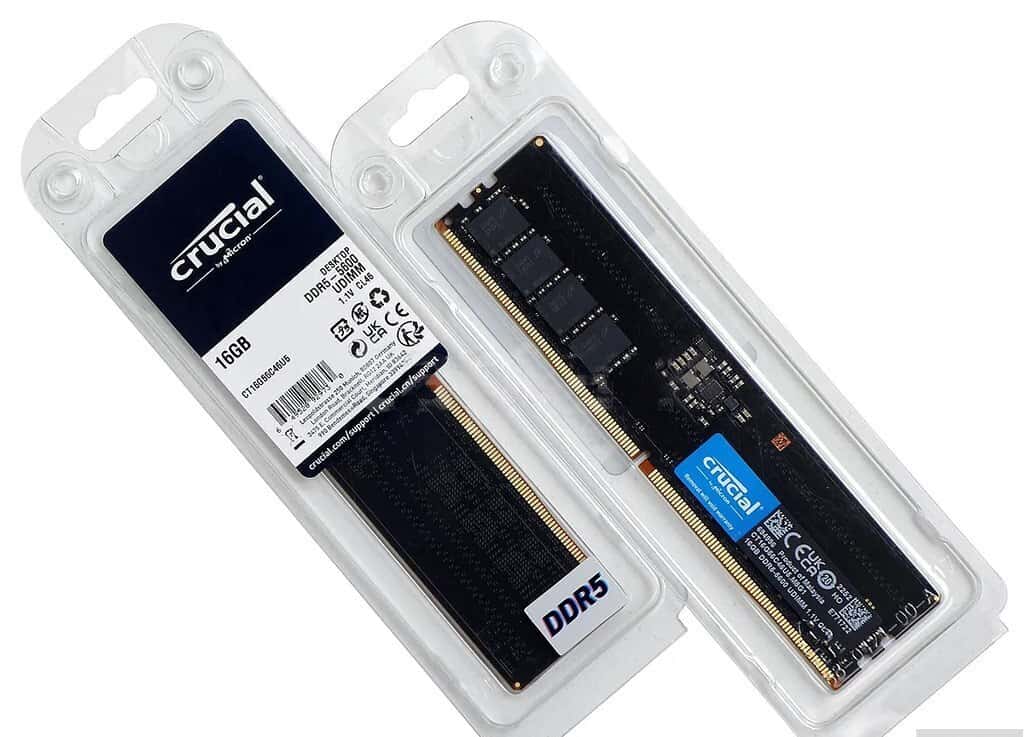 RAM Memory Crucial 16GB DDR5 5600MHz UDIMM - Tenderyard