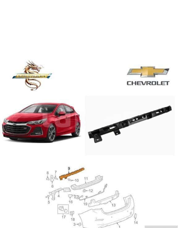 Rear bumper center clip for Chevrolet Cruze 2019 - Tenderyard