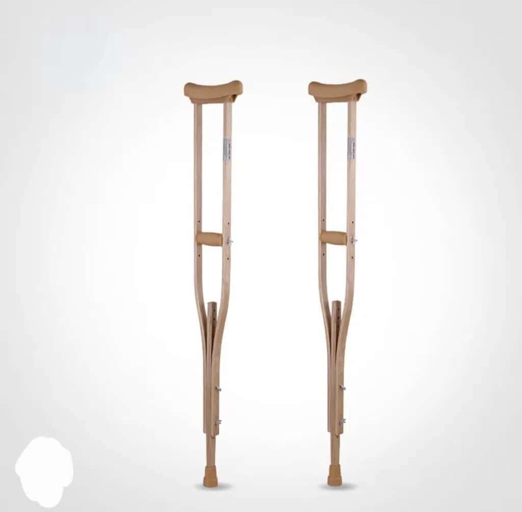 Adjustable Wooden Crutches Pair - Tenderyard