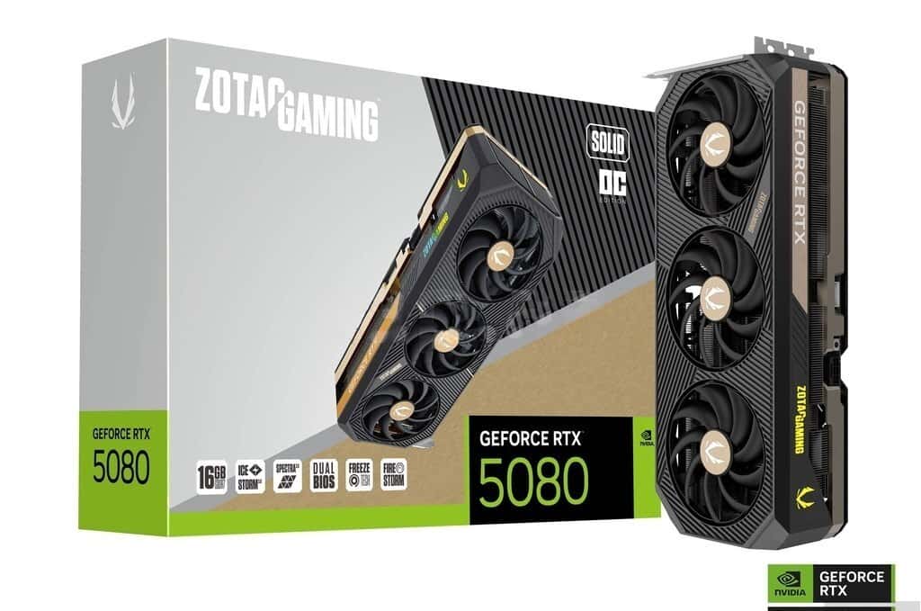 Video kart Zotac RTX 5080 Solid OC 16GB GDDR7 256-bit - Tenderyard