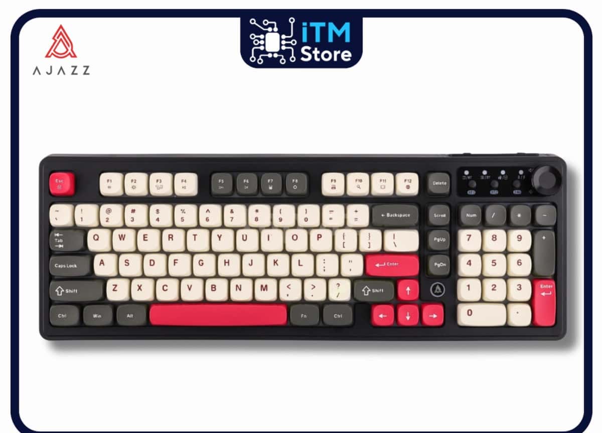 Mechanical keyboard Ajazz AF98 Plus Black Shark Red - Tenderyard