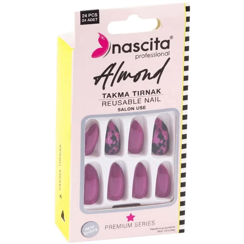 Nascita Almond Shaped Artificial Nails, 24 pieces - Tenderyard