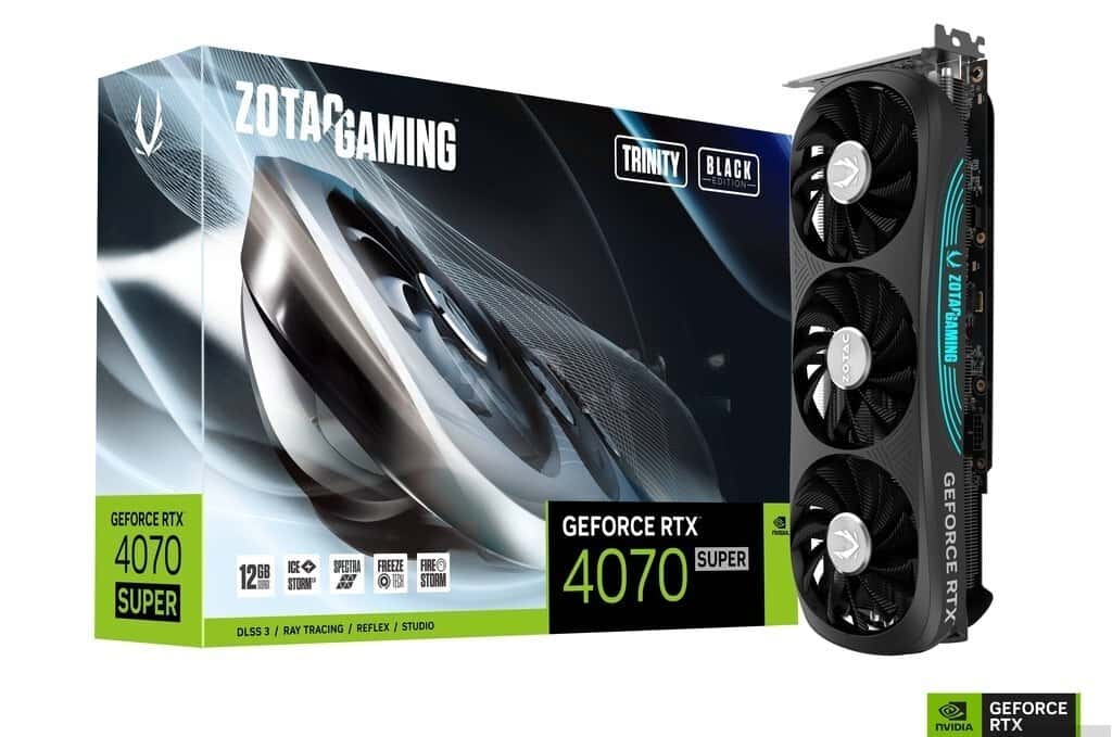 Graphics Card Zotac Gaming RTX 4070 Super Trinity Black 12GB - Tenderyard